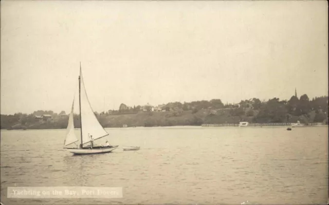 Port Dover Ontario ON Yacht Boat, Ship Yachting c1905 Real Photo Postcard