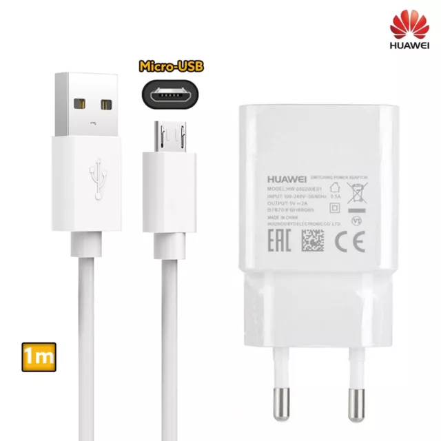 Original Huawei Schnellladegerät + 1m Micro-USB Ladekabel für P Smart 2019 Y7 Y9