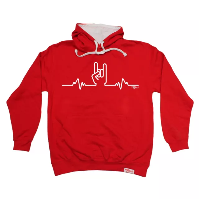 Rock Heartbeat Pulse Metal Hand HOODIE band music heavy hoody birthday gift 123t