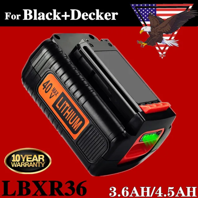 40V MAX Lithium Ion Battery 4.5Ah for Black & Decker 40Volt LBXR36 LBX2040 LBX36