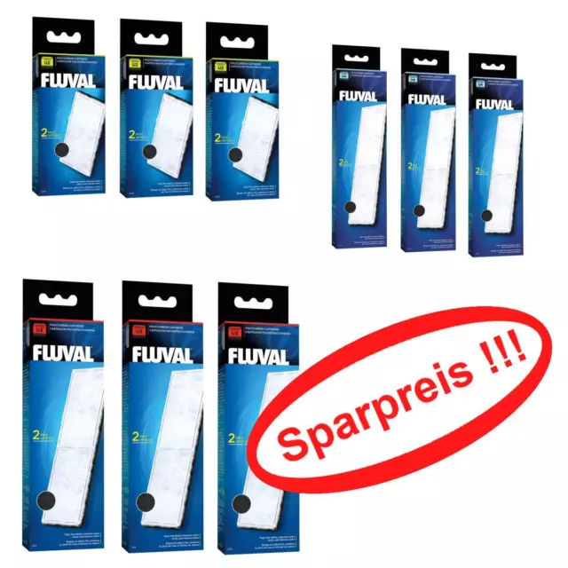 Sparpack = 3 x Fluval Filtereinsatz Aktivkohle Patrone Innenfilter U2, U3, U4