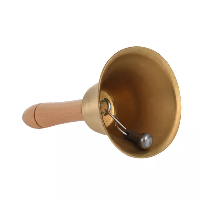 Brass Hand Bell Loud Call Bell Handbell Desk Ringbell with Handle for Festival 3