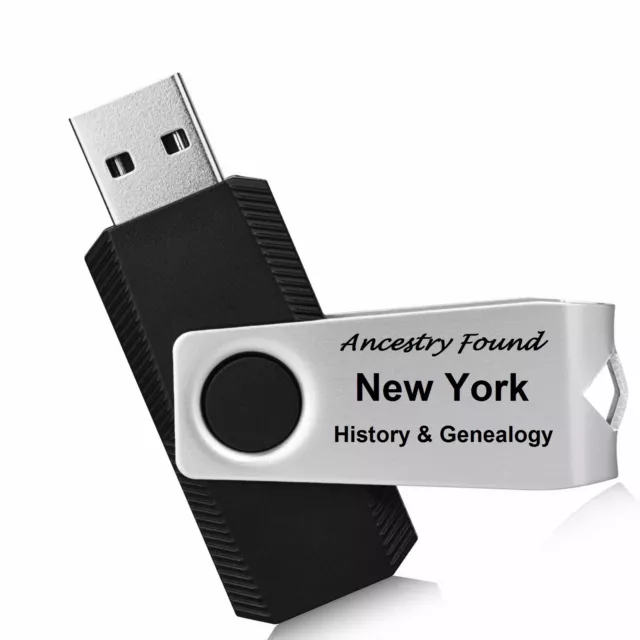 NEW YORK - History & Genealogy - 163 Books on FLASH DRIVE USB - Ancestors, NY