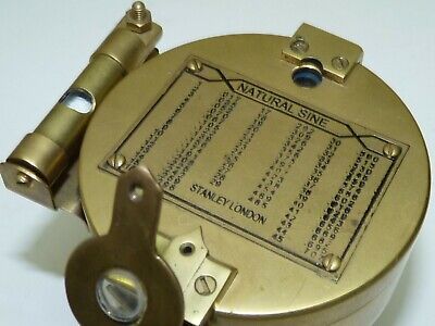 Vintage Nautical Compass Heavy Solid Brass, Stanley London, Revolving Base, D 3" 3