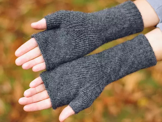 Alpaca Wool Arm Warmers Womens Warm Soft Fingerless Gloves for XMAS Gift Idea 2