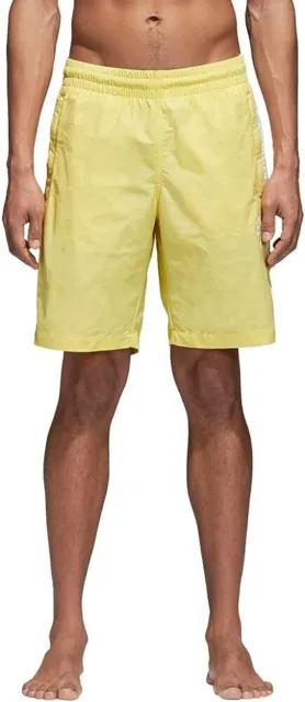 Shorts da uomo adidas da uomo 3 strisce Pantaloncini da bagno, giallo, XS