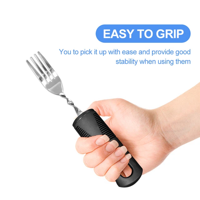 2pz Cucchiai Pieghevoli Forcella Set Posate Ergonomiche Adattive Mangia Lisce Facile Impugnatura