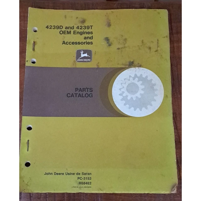 John Deere 4239D and 4239T OEM Engines and Accessories Parts Catalog