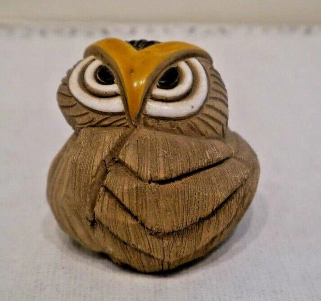 Owl Artesania Rinconada Wise Old Owl Made In Uruguay #95 3”T Vintage Retired