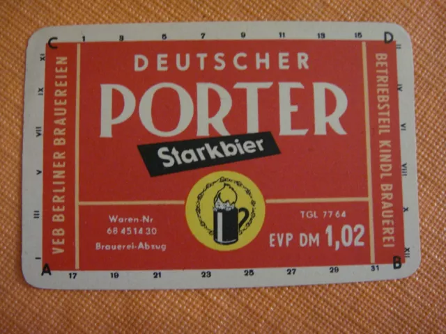 Etikett, VEB Berliner Brauereien BT Kindl Brauerei, 1962