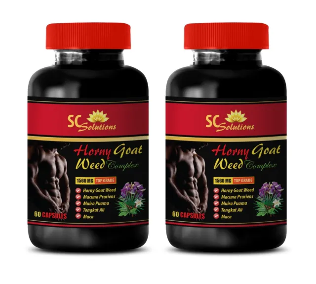 Testosterone booster for him - Horny Goat Weed 1560MG - male enhancement - 2 Bot