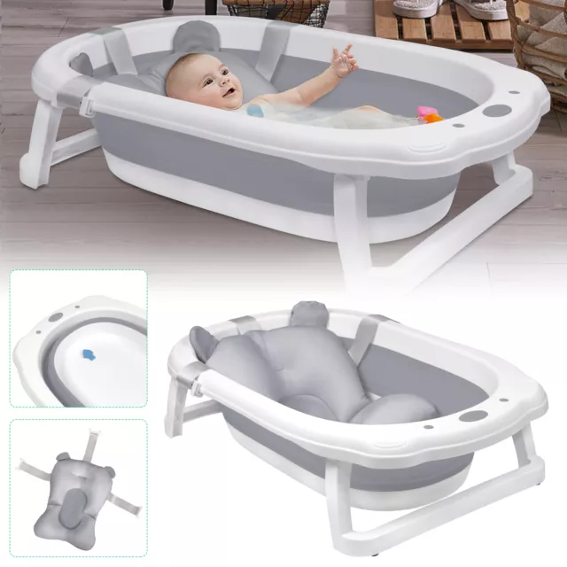 Faltbare Babywanne mit Sicherheit Kissen Badewanne Reisebadewanne Anti-Rutsch DE