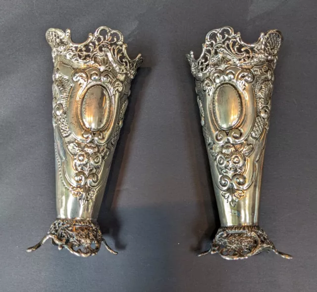 Two Sterling Vases British 19c Repousse