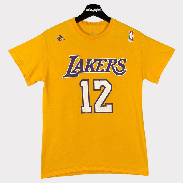 Los Angeles Lakers Shirt Mens Small Yellow Dwight Howard #12 NBA Adidas Tee