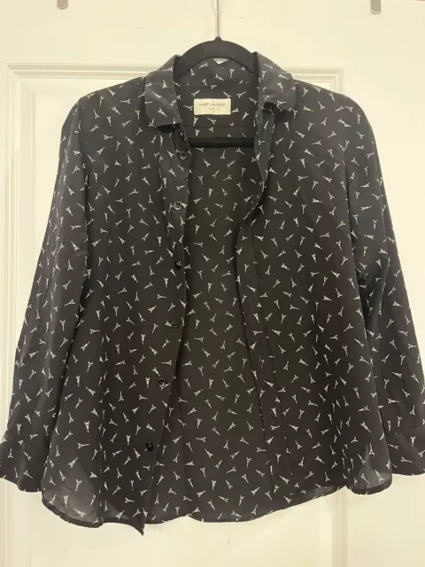 saint laurent womens silk shirt,40