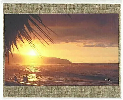 'Lost' Beach Sunset At Kawailoa Haleiwa Hawaii Giclee Photo On 8X10" Matt Board