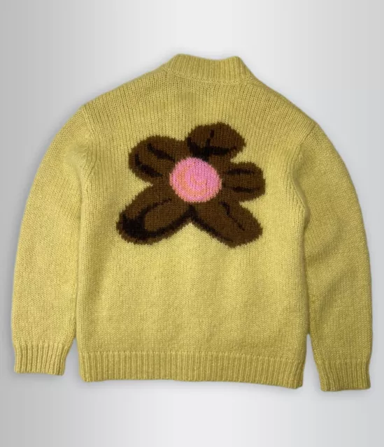 GOLF WANG RARE Golf le fleur Yellow Flower Jacquard Mohair Knit 
