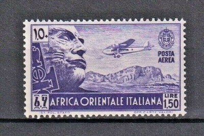 REGNO 1938 Colonie AOI  AFRICA ORIENTALE ITALIANA  pittorica P.A Lire 1,50 MLH 
