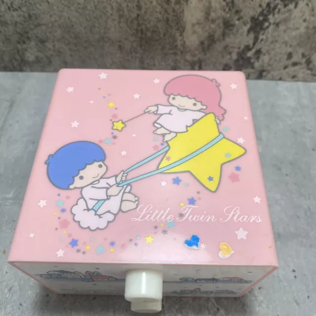 VINTAGE Sanrio Little Twin Stars Jewellery Box 1985 Pink Plastic Cute Japan 2
