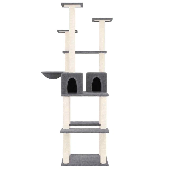 Arbre à chat avec griffoirs en sisal Gris foncé 167 cm 3