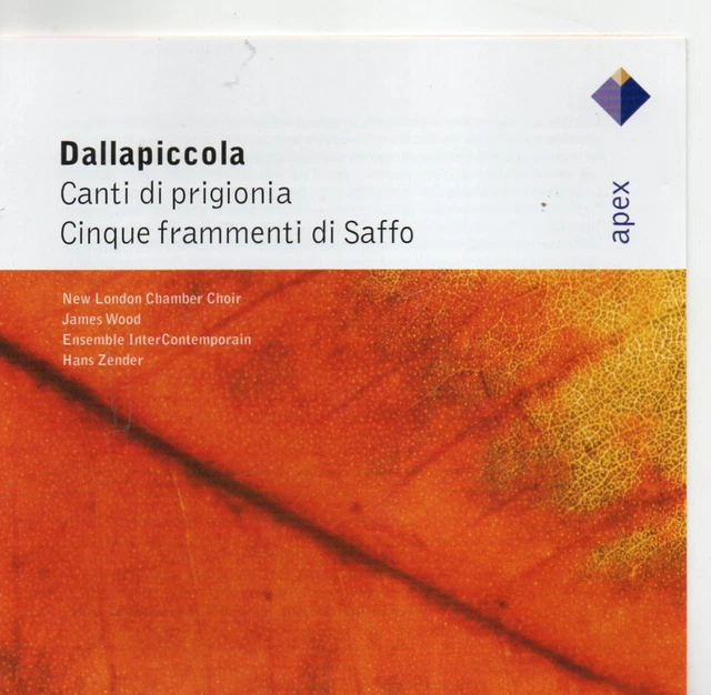 Dallapiccola  CANTI DI PRIGIONIA etc cd