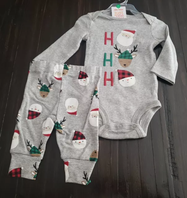 Santa Ho Ho Ho 2 pc Christmas Outfit Carter's Just One You Size 3 Months NWT