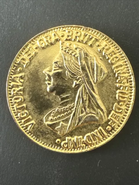 Uniface Yellow Metal Token - ‘ Victoria Dei Gra Britt Regina Fid Def Ind Imp ‘