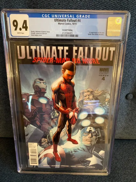 ULTIMATE FALLOUT #4 2nd Print CGC 9.4 1st Miles Morales Spider-Man 2011 Marvel