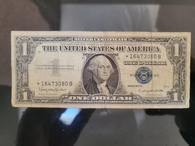 1957 B Silver STAR NOTE One Dollar Blue Seal Star Note Silver Certificate.