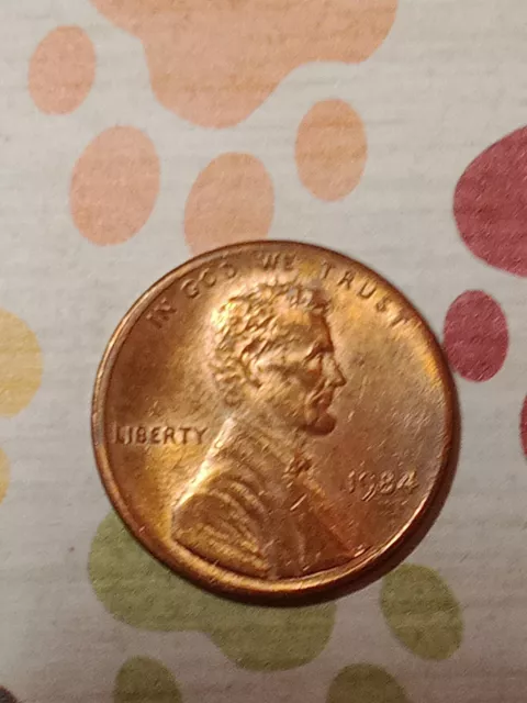 1984 P Lincoln Memorial Penny, Doubled Die Obverse ..Red