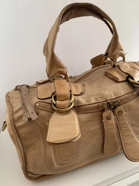 Chloe Paddington Leder Handtasche Leder Beige 40 X 20 X 18 Cm