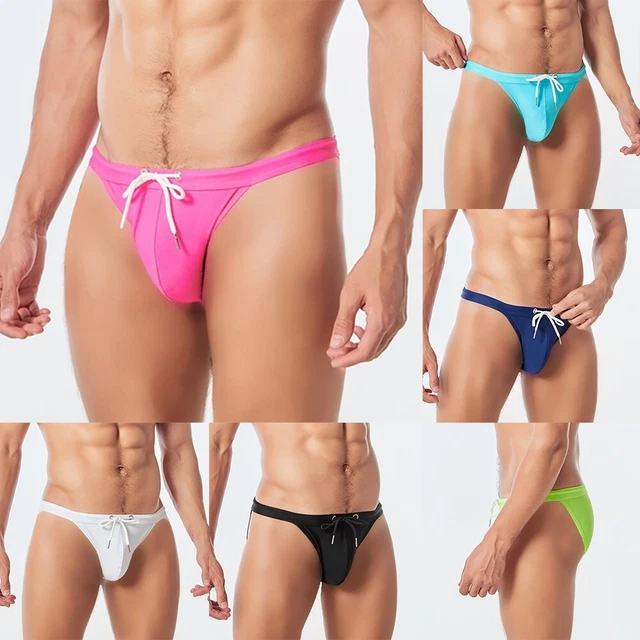 Slip bikini da uomo sexy e alla moda vita bassa per spiaggia e surf