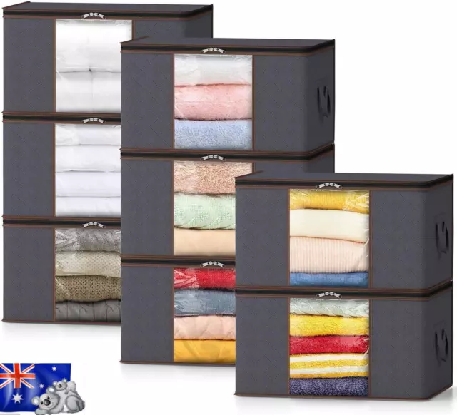 8x Large Clothes Quilt Blanket Storage Bag Fabric Home Organizer Zipper Box Bags