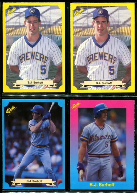 B.J. SURHOFF MILWAUKEE BREWERS 4 Different Classic Baseball Cards