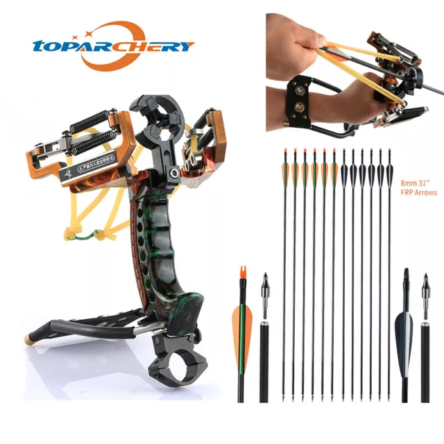 HEAVY DUTY WRIST Slingshot Catapult with Arrow Rest for  Hunting/Target/Fishing £37.61 - PicClick UK