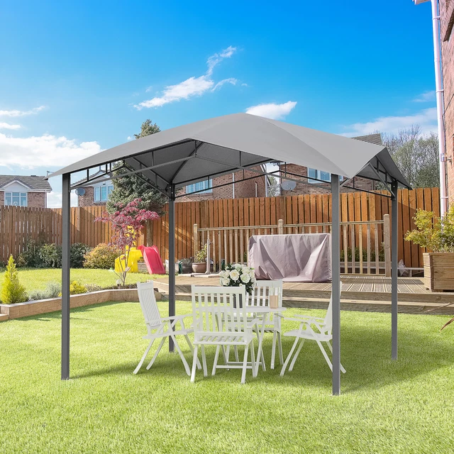 Outsunny Pavillon Gartenpavillon Vordach Überdachung Partyzelt 3 x 3 m 2