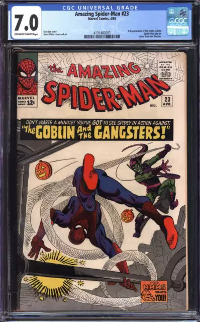 Amazing Spider-Man #23 Cgc 7.0 Ow/Wh Pages // 3Rd App Of The Green Goblin 1965