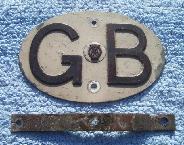 VINTAGE 1960s GREAT BRITAIN AA TOURING CAR BADGE-GB AUTOMOBILE ASSOCIATION PLATE 2
