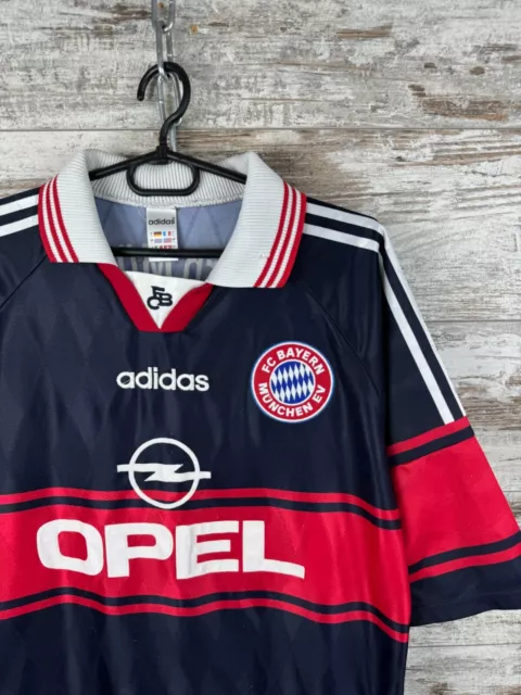 Camiseta Para Hombre Vintage Adidas FC Bayern Munich 1997-98 Años 90 Fútbol Camiseta Opel 2