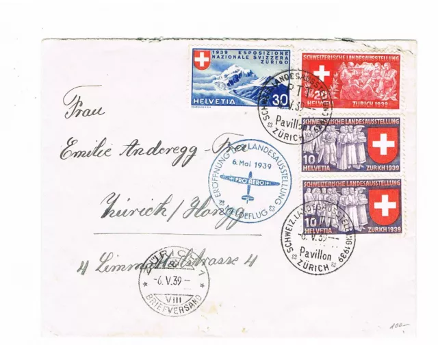 Schweiz schöner Messebeleg MiNr. 335 + 336 + 343 mit  SST