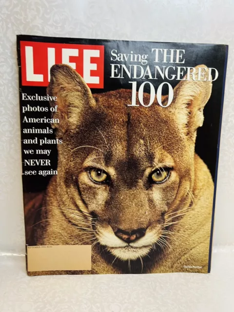 September, 1994 LIFE Magazine Endangered 100 animal FREE SHIPPING Sept 9 94 ads