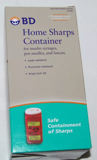 BD Home Sharps Container for Safe Disposal Dispose Over The Counter NEW