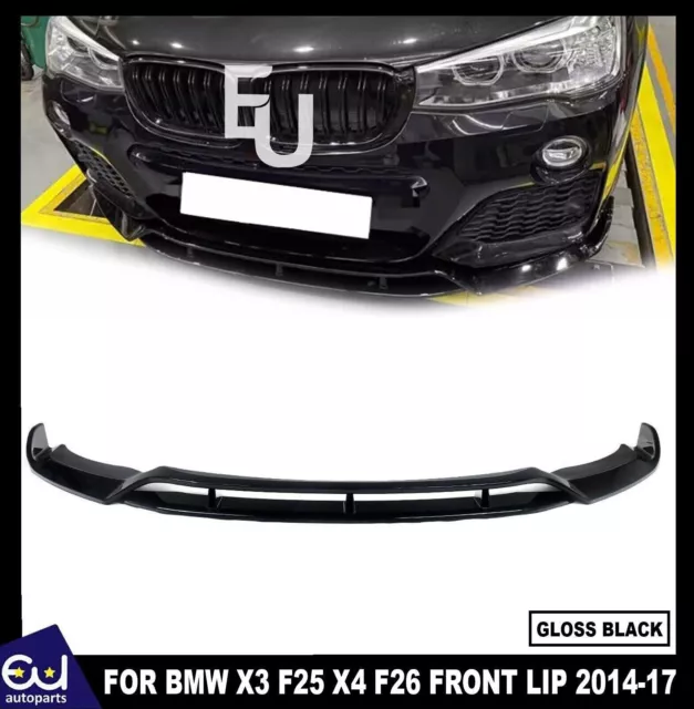 For Bmw X3 F25 X4 F26 M Performance Front Lip Splitter Gloss Black 2014-17