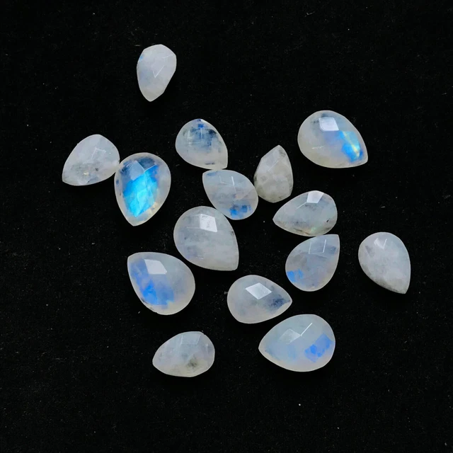 Pierre De Lune Arc-en-ciel Naturelle - Cabochon Rond 6 Mm - Lot De Plus De 25 Pièces - Inde