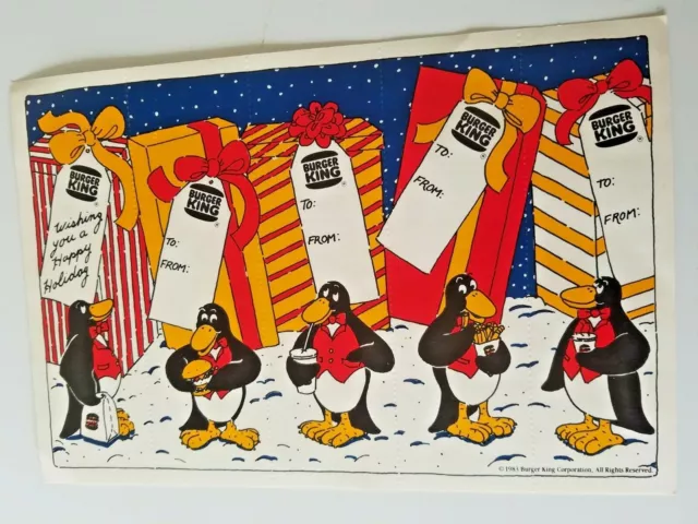1983 - Vintage Burger King Christmas Tag Free Coupons