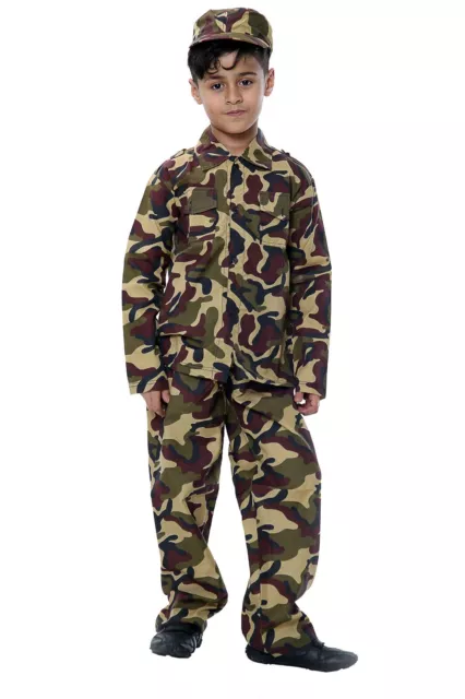 New Children Camouflage Army Boys World Book Week Day School Day Kids Costume UK