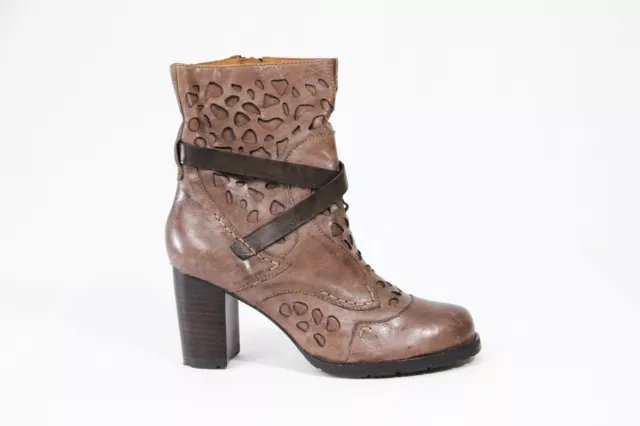 Everybody BZ Moda Women Boots NEW Leather Bootie Lagenlook Shoe 38 heel brown