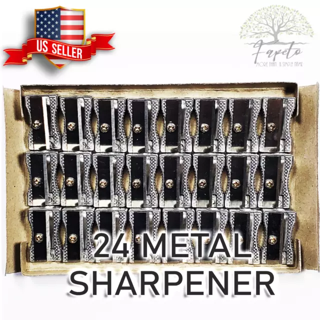 🆕 (Lot of 24) Officemate Metal Pencil Sharpener, Metallic Silver 🇺🇸 SELLER 2