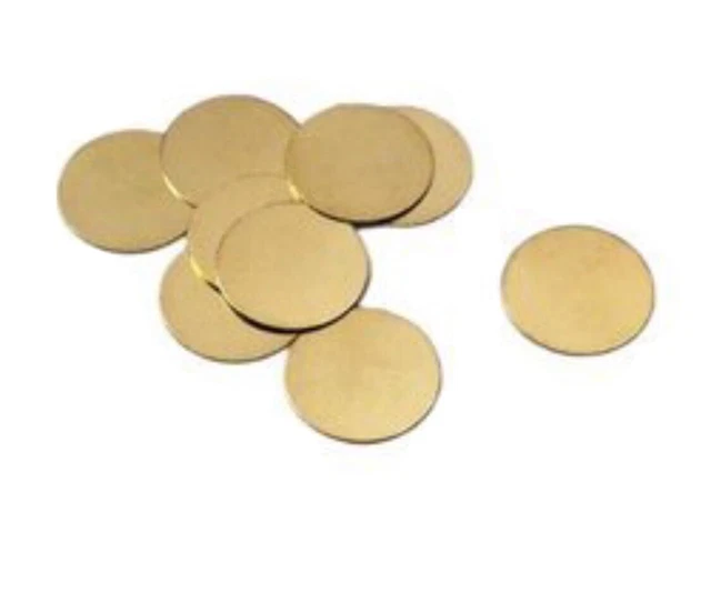 (10) Alloy Brass Circles 1-1/4" Diameter 1/8'' Thick