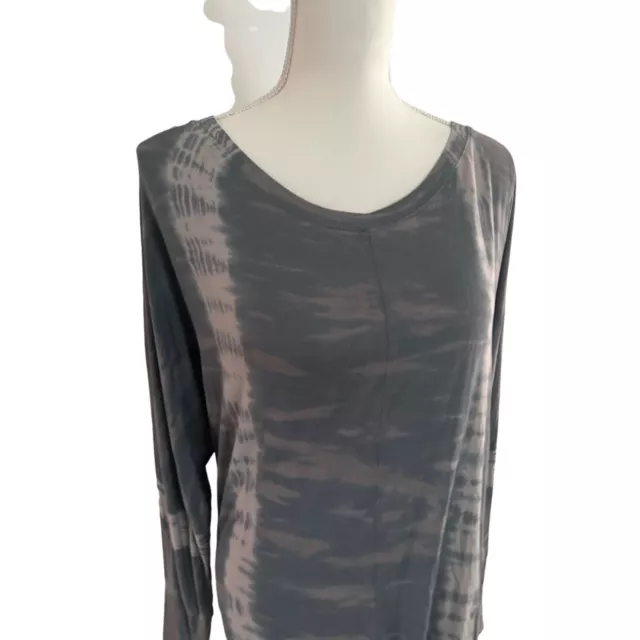 MICHAEL STARS Womens Gray Tie Dye Oversized Tunic Top One Size 2